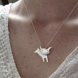 Sterling Silver Capricorn Charm Necklace on Adjustable Sterling Chain