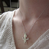 Sterling Silver Libra Charm Necklace on Adjustable Chain - Zodiac Jewelry