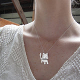 Sterling Silver Leo Charm Necklace on Adjustable Chain - Zodiac Jewelry