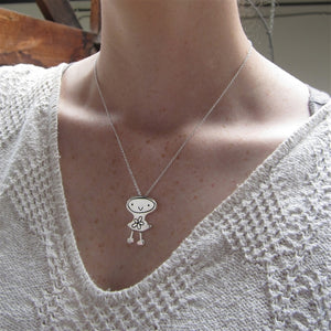 Sterling Silver Virgo Charm Necklace on an Adjustable Chain - Zodiac Jewelry