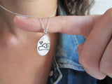 Oval Sterling Silver Love Me, Love My Dog Charm Necklace on Adjustable Sterling Chain
