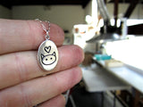 Oval Sterling Silver Love Me, Love My Cat Necklace on Adjustable Sterling Chain