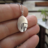 Oval Sterling Silver Horse Necklace on Adjustable Sterling Chain