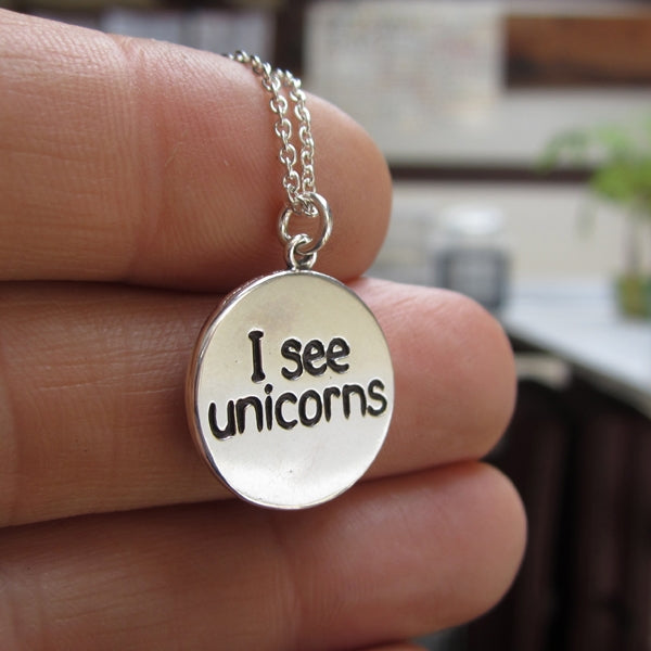 Silver unicorn necklace,unicorn horn pendant,drift necklace,Sterling silver  925 necklace,gold unicorn necklace