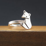 Sterling Silver Wild Fox Ring - Fox jewelry