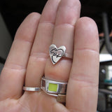 Sterling Silver Heart Rat Ring