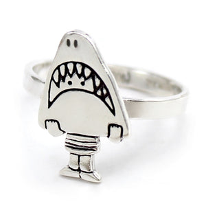 Sterling Silver Shark Girl Ring