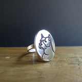 Oval Sterling Silver Pit Bull Ring