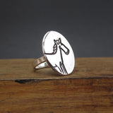 Oval Sterling Silver Horse Ring