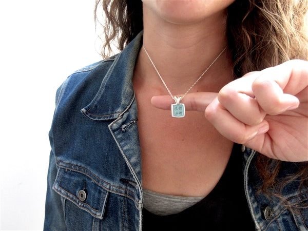Reversible Sterling Silver and Enamel Anniversary Heart Necklace 45