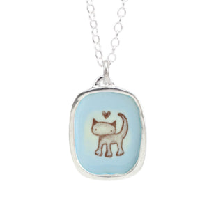Sterling Silver and Enamel Cat Necklace – Mark Poulin Jewelry