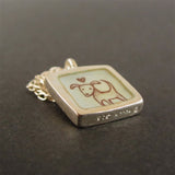 Dog Necklace - Reversible "talks to dogs" Sterling Silver and Enamel Pendant - Jewelry for Dog People