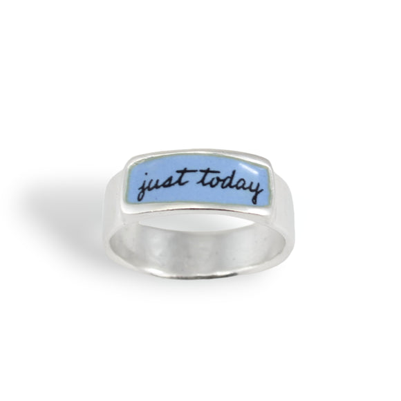 Sterling Silver and Enamel Just Today Band Ring - In This Moment - Recovery