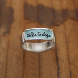 Sterling Silver and Enamel Talks to Dogs Band Ring - Dog Jewelry