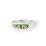 Sterling Silver and Enamel Talks to Trees Band Ring