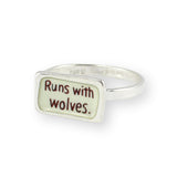 Sterling Silver "Runs With Wolves" Ring in Sizes 6 through 11 - Wolf Jewelry