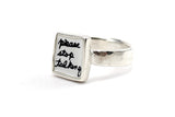Please Stop Talking Ring - Sterling Silver and Vitreous Enamel Introvert Ring