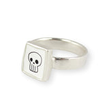 Sterling Silver Minimalist Skull Ring for Men and Women in Sizes 5 through 10