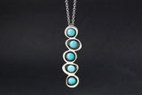 Turquoise Necklace - Cascading Turquoise Gemstone Pendant