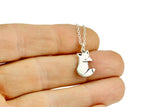 Sterling Silver Wild Fox Necklace - Fox Charm - Fox Jewelry