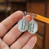 Sterling Silver Sweet Pea Dangle Earrings - Modern Botanical Earrings