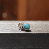 Sterling Silver and Turquoise Posts - Bright Silver and 6mm Kingman Turquoise Stud Earrings