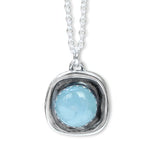 Aquamarine and Sterling Silver Pendant on Adjustable Chain