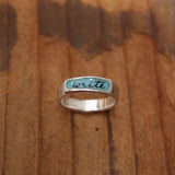 Sterling Silver and Enamel Write Band Ring - Gift for Writers Poets and Creators