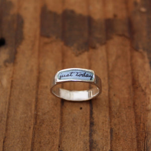 Sterling Silver and Enamel Just Today Band Ring - In This Moment - Recovery