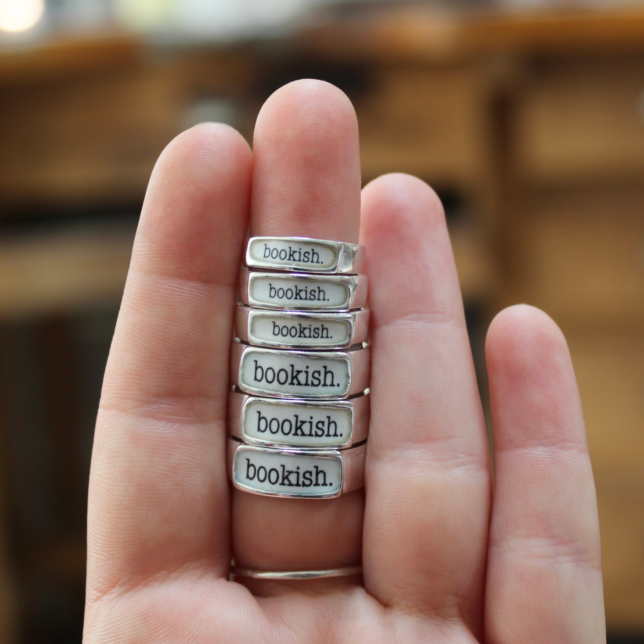 Book Stack Ring in Sterling Silver, silver book ring, book hot jewelry, bookish jewelry, nerd gift, book lover ring, miniature book