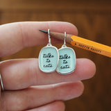 Sterling Silver and Enamel Talks to Cats Earrings