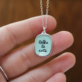 Sterling Silver and Enamel Talks to Cats Necklace
