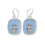 Sterling Silver and Enamel Goat Earrings