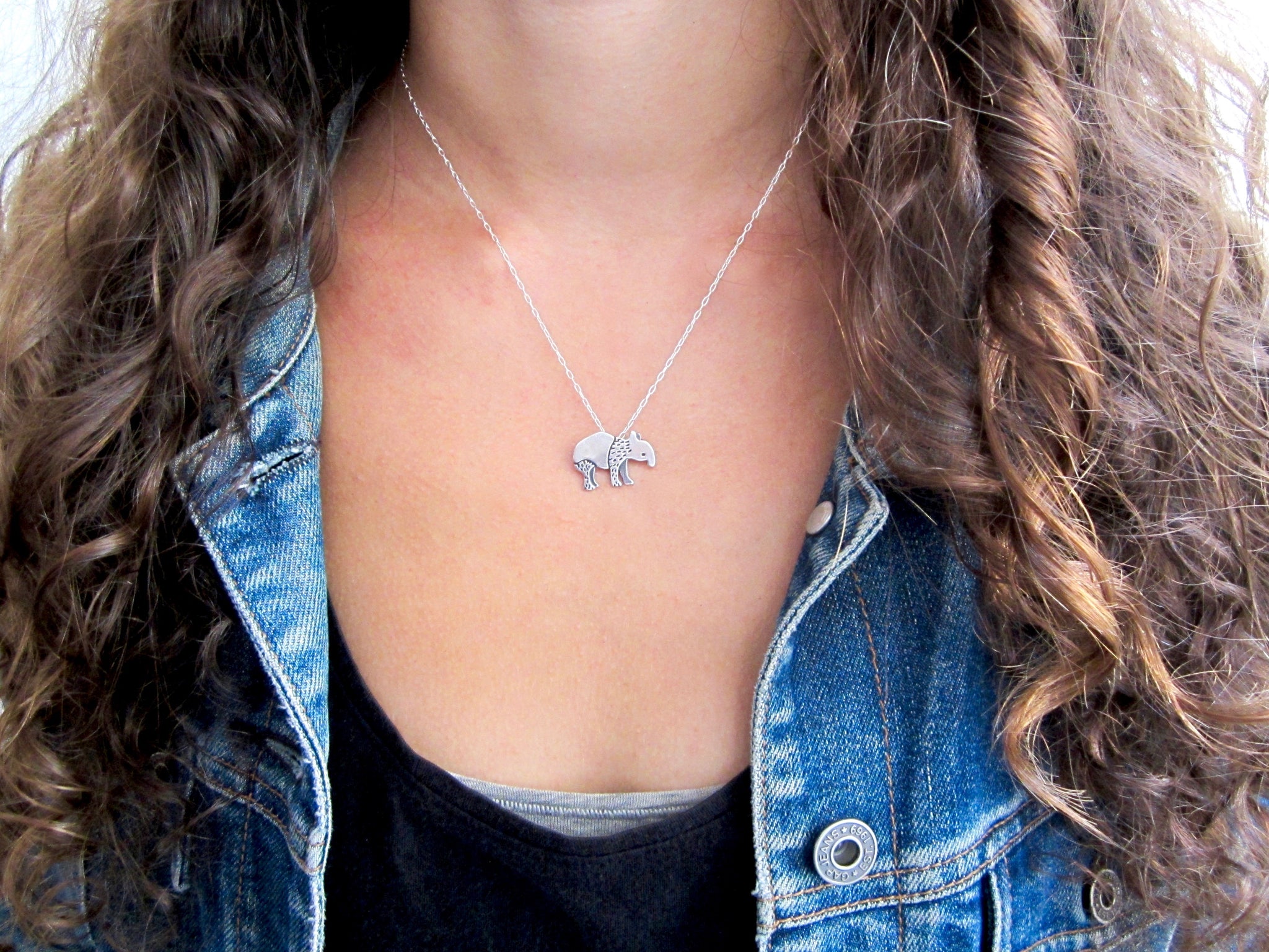 Sterling Silver Tapir Charm Necklace Mark Poulin Jewelry