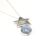 Star Girl Necklace - Moonstone and Sterling Silver Star Pendant