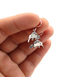 Tiny Sterling Silver Anteater Charm Earrings