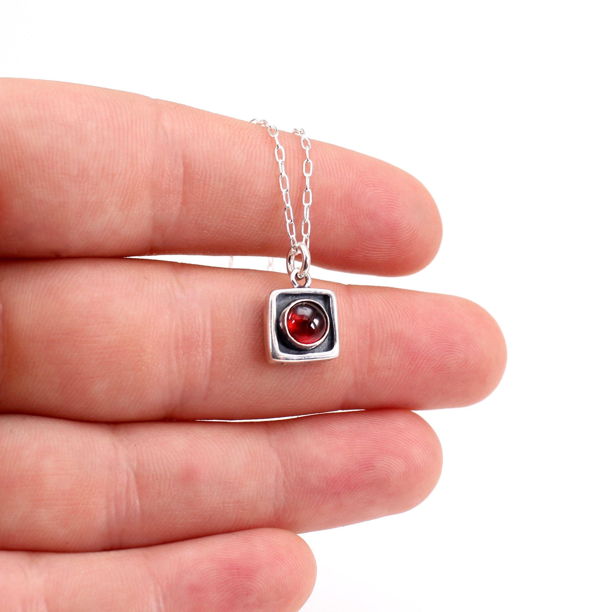 Handmade garnet/sterling silver shaker locket with 0.85 TCW of beautiful genuine online gems January birthstone, dainty, Make one for MOM?ask me