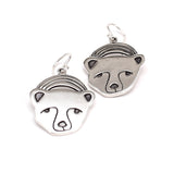 Sterling Silver Rainbow Bear Charm Earrings