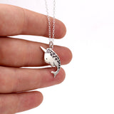 Sterling Silver Narwhal Charm Necklace on Adjustable Sterling Chain