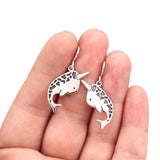 Sterling Silver Narwhal Earrings