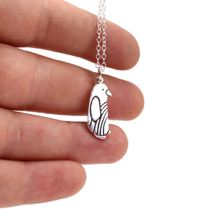 Sterling Silver Penguin Charm on Adjustable 16" 18" 20" Sterling Chain