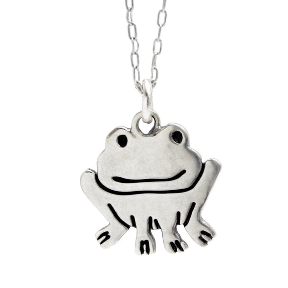 Sterling Silver Frog Pendant with Coral Gemstone | Exotic India Art