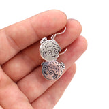 Sterling Silver Pufferfish Charm Earrings