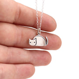 Sterling Silver Taco Cat Charm Necklace on Adjustable Sterling Silver Chain