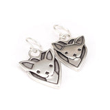 Sterling Silver Chihuahua Charm Earrings on 925 Ear Wires