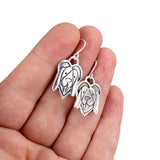 Sterling Silver Basset Hound Charm Earrings on 925 Ear Wires, Blood Hound, Beagle, Tree Hound, Foxhound