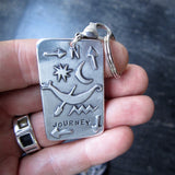 Pewter Journey Keychain for Men and Women