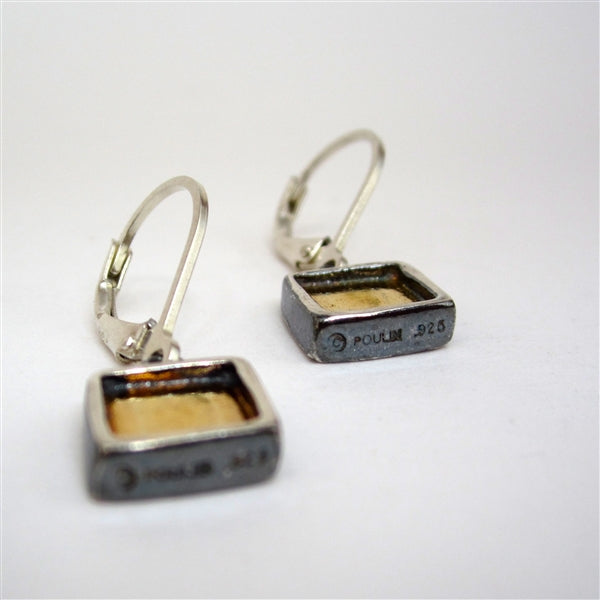 Keum Boo Earrings, Fine Silver And 24K offers Gold, Dangle Style