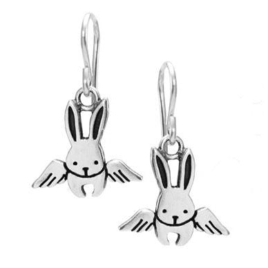 Sterling Silver Angel Bunny Earrings
