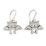 Sterling Silver Little Angel Kitty Earrings - Cat Memorial jewelry